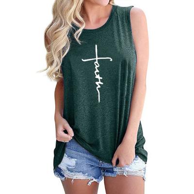 China Breathable Causal Loose Party Women's Summer Sleeveless Vest T-Shirt for sale