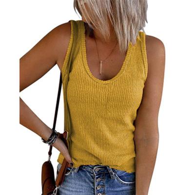 China Breathable Summer Solid Color Breasted Wear Jeweled Women's Knitted Vest for sale