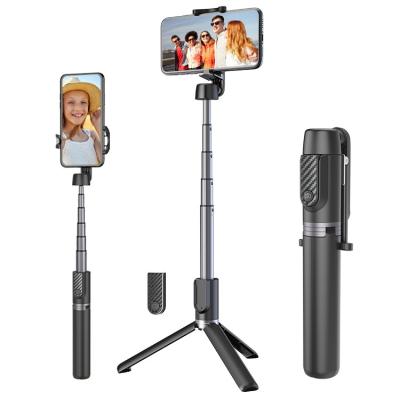 China SEAJIC Portable Flexible AB402 Mini Wireless Remote Mobile Phone Handheld 3 in 1 Monopod Tripod Stand Selfie Stick for sale