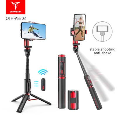 China Fold Extendable Handheld Tripod Monopod Phone Selfie Stick With Remote Shutter 360 Degree Selfie Stick Stabilizer Camera for sale