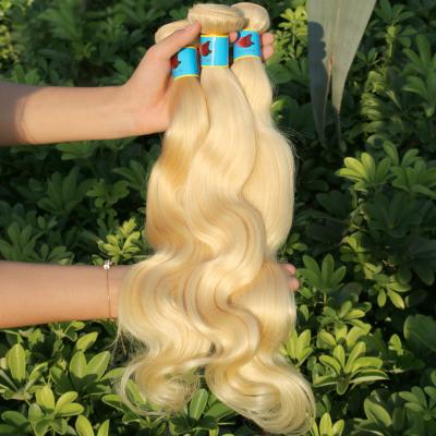 China Body Wave 613 Platinum Blonde Hair Bundles Mink Unprocessed Brazilian Virgin Cuticle Straight Aligned Hair Bundles Seller for sale