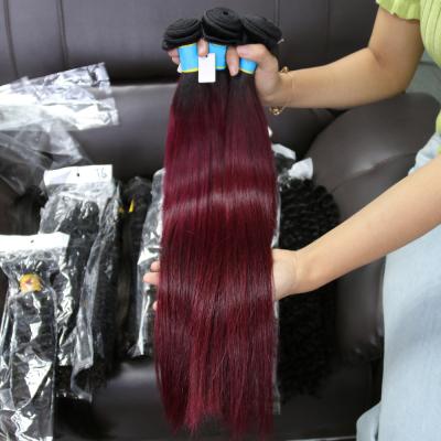 China Colored 100% Raw Russian Remy Hair Extension Straight 100 Mink Human Hair Bundles Unprocessed Virgin Hair Bundles for sale