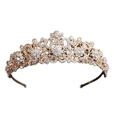 China Fashion crowns for women European and American retro bridal crown diamond wedding jewelry fashion baroque crown for sale