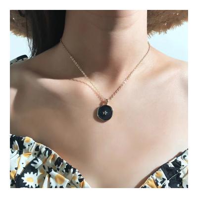 China Europe and America FASHION ALLOY DRIP OIL NECKLACE CUSTOM SENSITIVE EUROPEAN AND AMERICAN POPULAR MOON/SUN/STARS BEAUTIFUL NECKLACES FOR TEENS for sale