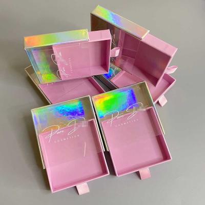 China Handmade Sweet Eyelash Case Candy Lick Box Dark Pink Eyelash Vendor Customized Boxes 25mm Mink Lashes for sale