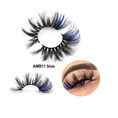 China Long Natural Makeup Soft Fake Mink Lashes With Color , Multi Colored Mink Eye Lashes Strip Natural Lashes 25mm for sale