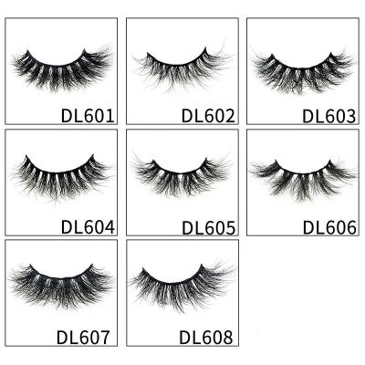 China Natural Soft 3D Faux Mink Eyelashes With Eyelash Packaging Box 25mm Fluffy Tapered 3D Mink Eyelashes for sale