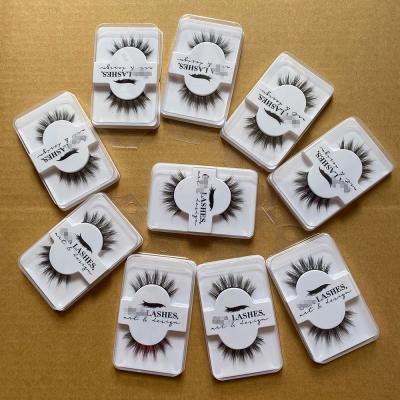 China Natural Soft Synthetic Korea False Mink Silk Lashes Makeup Length False Eyelashes Thin Super Soft Mixed Strip Fluffy Natural for sale