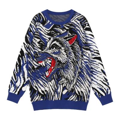 China 2019 anti-shrink the latest design logo crewneck wadding sweater custom knitted pullover men sweater for sale