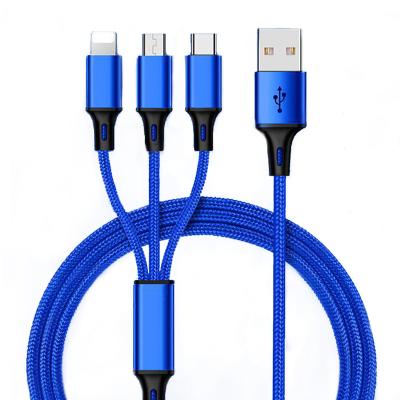 China For iPhone + Type C Phones + Micro-USB Phones Wholesale 3 1 Way USB Cable 3 Way Charging Cable For HUAWEI Made In China OEM Is Welcome for sale