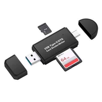 China IUSB Pro 2 in 1 OTG Card Reader to Mobile USB Type C and Computer Card Reader for SD TF / Micro USB Cards for sale