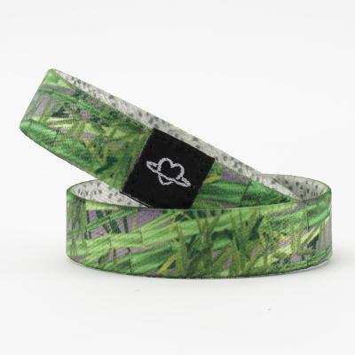 China Fashionable Custom Logo 2cm Wide Polyester Fabric Wristbands Elastic Sports Wristband for sale