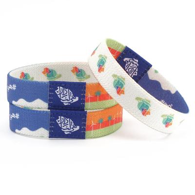 China Direct Fashionable Factory Made 1.5cm Wide Textile Wristbands Soft Elastic Wristband For Event Ticket for sale