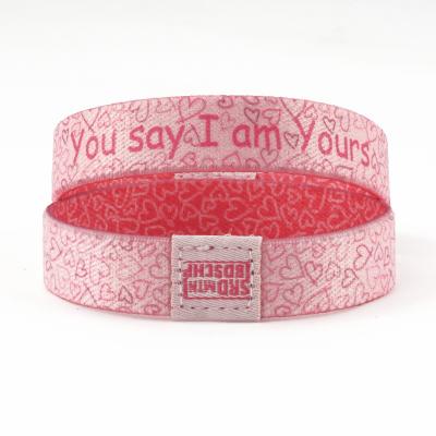 China Fashionable Custom LOGO Printed Eco-friendly Sublimation Style Elastic Wrist Bands for sale