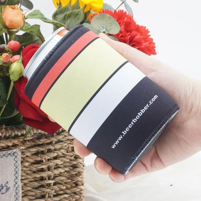 China Beautiful waterproof printed wedding favors insulated neoprene can sleeve stubbie cooler with base for sale