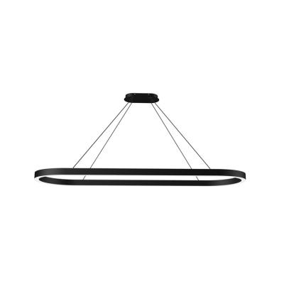 China Desktop New Type Curved Oval Led Linear Pendant Light With Aluminum Profile Customized Size Splice Led Linear Light for sale