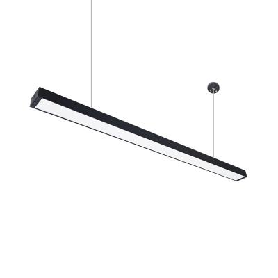 China 1.2M Kitchen Dining Table Linear Bar Nickel Suspension Lamp LED Linear Pendant 36W Hanging Adjustable Light Fixture for sale