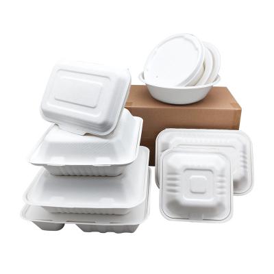 China Disposable Food Storage Containers Kitchen Tableware Disposable Biodegradable Paper Dinner Set for sale