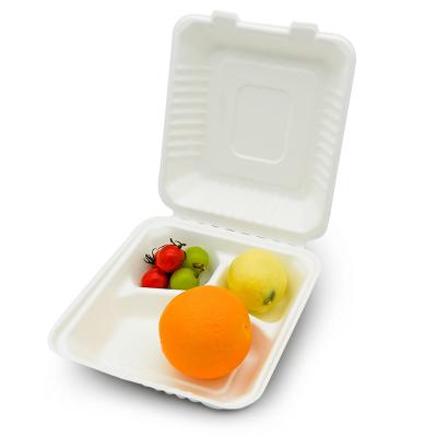 China Biodegradable Natural Fiber Biodegradable Lunch Box Environmentally Friendly Factory Food Bowl For Food Service for sale