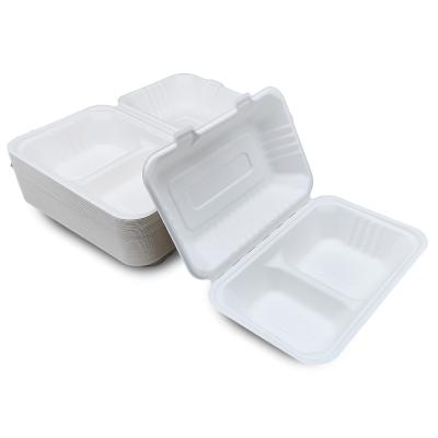 China Disposable Microwave Biodegradable Lunch Packing Box Meal Kids Food Takeway Box for sale