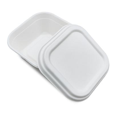 China Recyclable Takeout Container Disposable Lunch Box Bagasse Diaposiable Sugarcane Packaging Box for sale