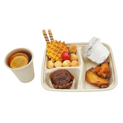 China Disposable Food Container Eco Microwavable Disposable Sugar Cane Lunch Box Bagasse Clamshell Box for sale