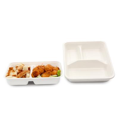 China Rectangular Disposable Biodegradable Bagasse Food Paper Tray Eco-friendly Wholesale Disposable Sugar Cane for sale