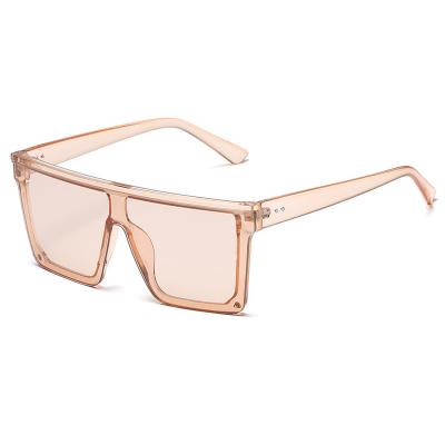 China Environmentally friendly European and American fashion square sunglasses personality m nail and colorful marine plain lens sunglasses for sale