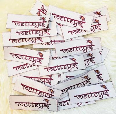 China Logo Clothing Tags Care Cotton Woven Label Sustainable Custom Eco-Friendly Brand Printed 100% Organic Soft Garment Cotton Labels for sale