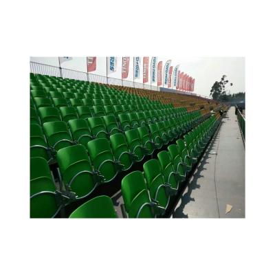 China Commercial Football Stadium Seats rental assembling dismounting steel bleachers with folding chairs en venta