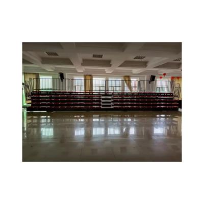 China Manual operated retractable bleacher seating grandstand manufacture telescopic bleachers en venta