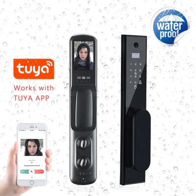 China 40-120mm Eseye Tuya Wifi Door Lock Fingerprint Full Automatic Camera Zigbee Smartlock Smart Locks for sale