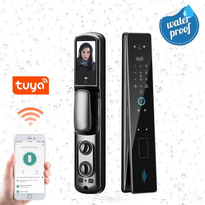 China Tuya WiFi auto camera fingerprint inteligente 50-120mm high security cerradura smart door lock for sale