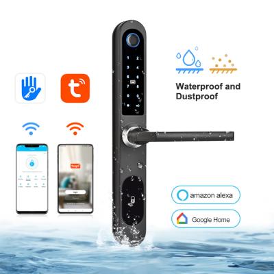 China Integrated Card Remote Control Electronic Fingerprint Password APP TUYA WIFI BLE Screen Aluminum Door Lock for sale