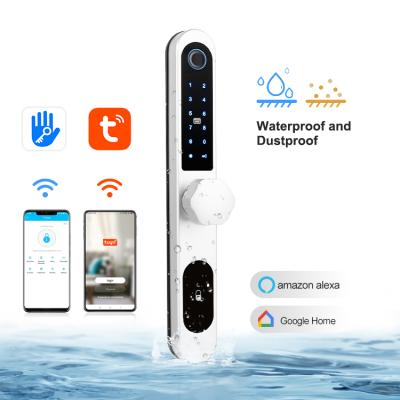 China In-mold Injection Ttlock Apartment Lock Wifi BLE Smart Handle Door Lock Password Smart Zinc Alloy Door Lock for sale