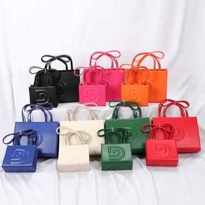 China PORTABLE Custom Fashion Custom Logo Fashion Large Capacity Candy Color High Quality Leather Women Shoulder Tote Bag Cross - Body Bag Handbags for sale