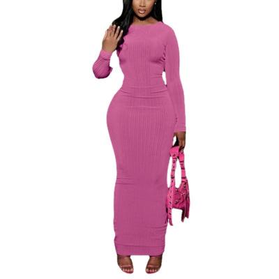 China 2023 New Arrival Sexy Anti-static Dinner Dresses Customized For Women's O-Neck Long Sleeve Party Wrap Hip Maxi Dress for sale