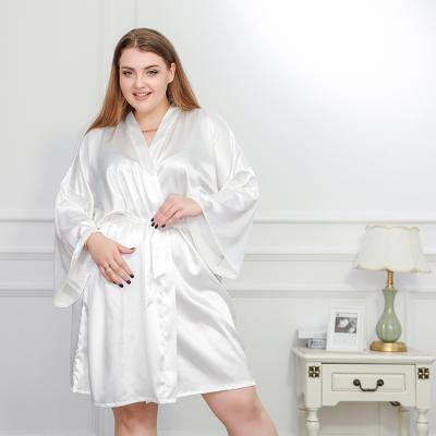 China Custom Nightgown Anti-Static Satin Loungewear Pajamas Women Silk Pajamas Plus Size Solid Color Pajama Robe Set Women Sleepwear for sale