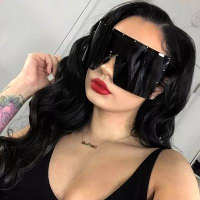 China Fashion Sunglasses 2022 Newest Oversized Sunglasses Metal Privacy Shield Style Women Unisex Anti-glare Sunglasses for sale