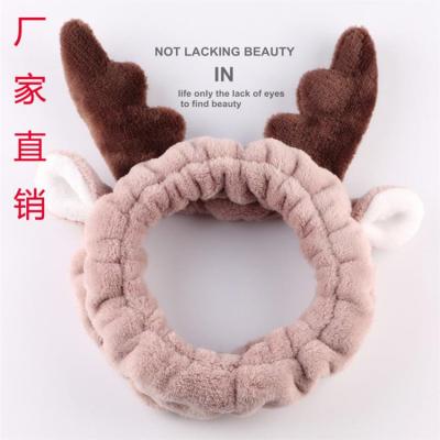 China Popular Korean Cute Antler Face Wash Hair Band Makeup Tape for sale