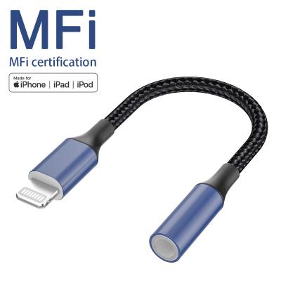 China Mobile phone for Apple iPhone to 3.5mm audio aux audio splitter. MFI Jack Adapter Lighting to 3.5mm Earphone Jack Adapter for sale