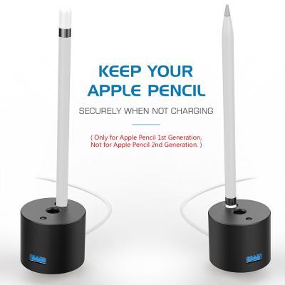 China With Smart LED Indicator Selling Portable Multifunctional LED Indicator Fill and Wireless Pencil Holder Base For Apple Pencil 1 Metal Fill Holder for sale