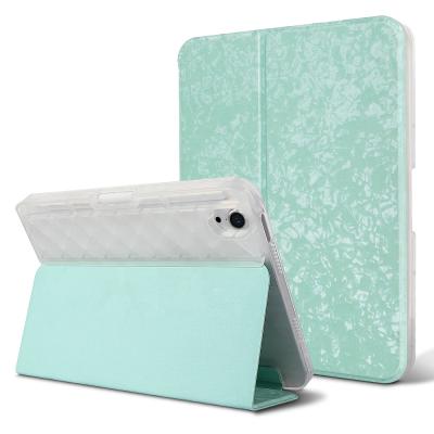 China With Wholesale New Style 2021 TPU Factory Pen Slot Transparent Double Shell Bracket Leather Tablet Case With Pen Slot For iPad Mini 6 Case for sale