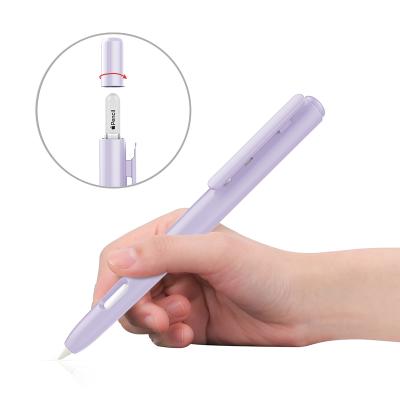 China Tablet Pop It Plastic Round Pencil Cover For Apple Pencil 2nd Generation Stand Case For iPad Retractable Cover Device Pencil Case for sale