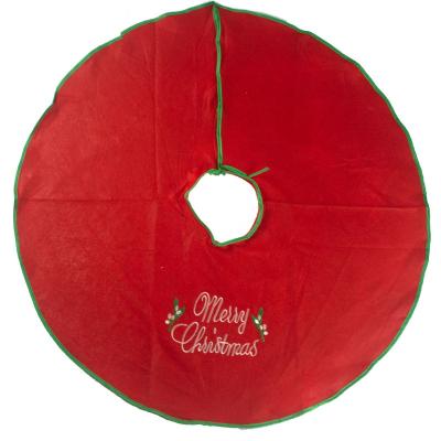 China Wholesale Christamas Tree Decoration Ruffle Edge Computer Embroidery Christmas Tree Skirt for Decorating Christmas Tree. for sale