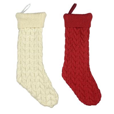 China Pile Decorations Knitted Wool Gift Bag Hanging Christmas Stocking Christmas Gift Bag Large Hanging Bag for sale