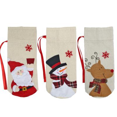 China New Pilou Christmas Bottle Set Christmas Decorations Christmas Things Old Man Snowman Elk Red Wine Bag Household Items for sale