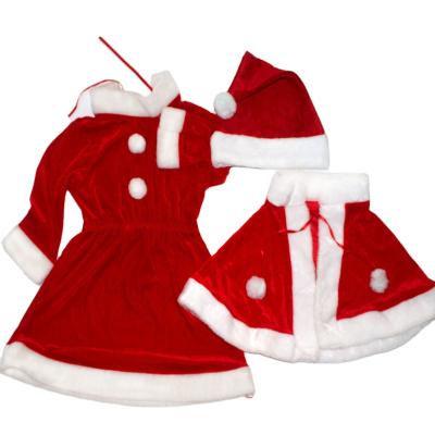 China Pilou Children's Christmas Velvet Shawl Lady Dress Performance Costume Santa Claus Costume for sale