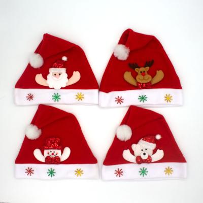 China Wholesale Christmas Christamas Gift Hat Children's Christmas Decoration Factory Pilou Christmas Hat Santa Hat For Kid And Adult for sale