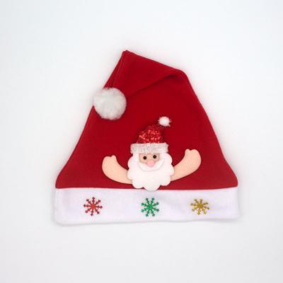 China Plush Christmas Santa Claus Xmas Cotton Christmas Gift Hats for sale